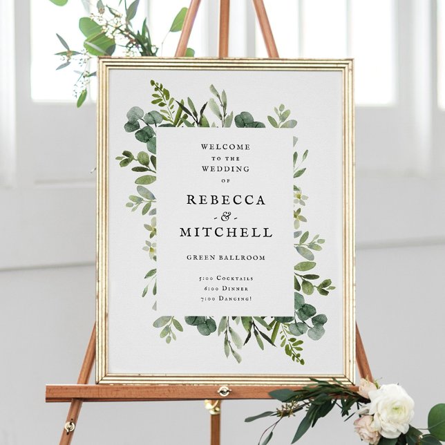 Póster Elegante bienvenida Boda de la vegetación (Subido por el creador)