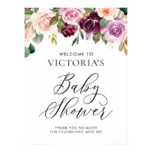 Elegante bienvenida de Baby Shower con flores de b