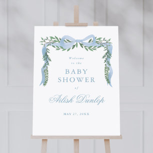 Póster Elegante Bienvenida de Baby Shower de Niño con Ver