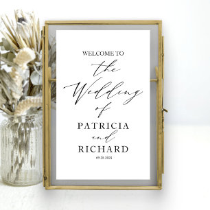 Póster Elegante Bienvenida de Boda Minimalista