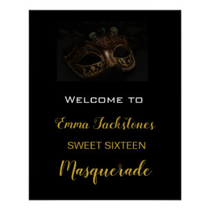 Póster Elegante bienvenida de cumpleaños de la Mascarada 
