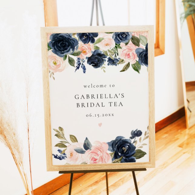 Póster Elegante bienvenida de té de novia floral de la ma (Subido por el creador)