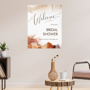 Póster Elegante Bienvenida de Tinta Naranja Soñadora para