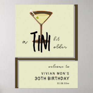 Póster Elegante bienvenida Olive Green Moderna al cumplea