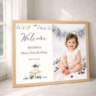 Póster Elegante Bienvenida para Foto de Cumpleaños de Fru