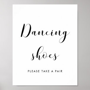 Póster Elegante blanco y negro Zapatos de baile boda cart