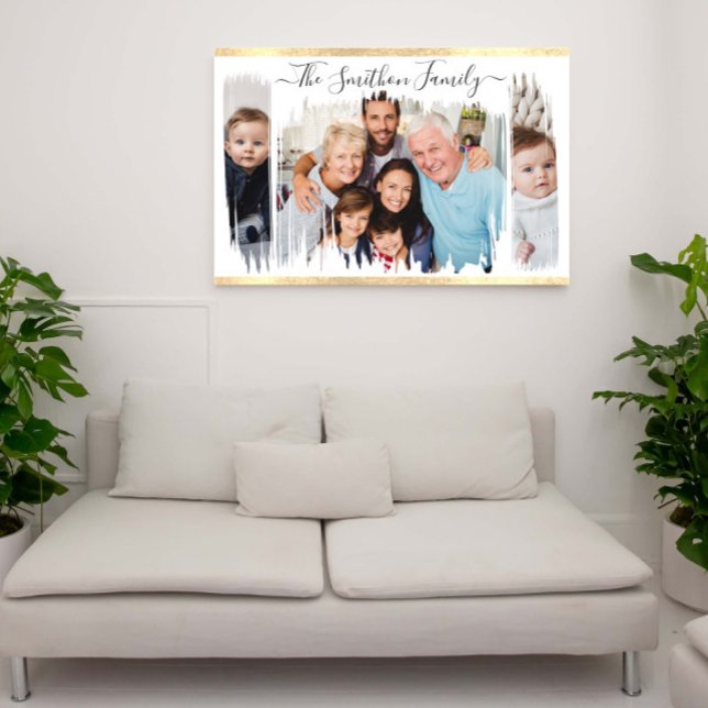 Póster Elegante blanco y oro moderno añada tu familia de  (Subido por el creador)