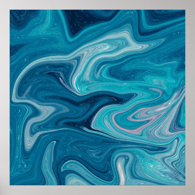 Póster Elegante Blue Abstract Ripple | POSTER