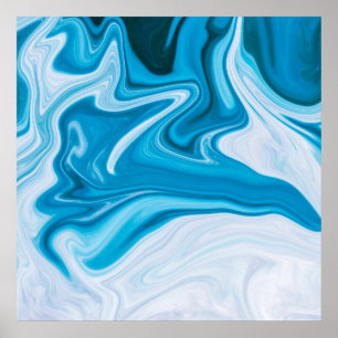 Póster Elegante Blue Abstract Ripple   POSTER