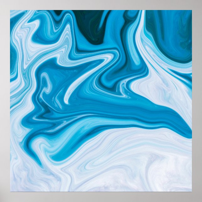Póster Elegante Blue Abstract Ripple | POSTER (Frente)
