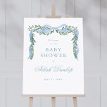 Póster Elegante Blue Bow Greenery Boy Baby Shower Welcome<br><div class="desc">Elegante Poster de bienvenida Baby Shower Blue Bow Greenery Boy. Haga clic en el botón de la herramienta de personalización/edición con diseño para personalizar este diseño con los detalles del evento.</div>