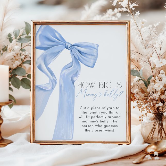 Póster Elegante Blue Bow ¿Qué tan grande es la barriga de (Subido por el creador)