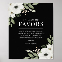 Póster Elegante Boda Botánico Floral en lugar de Favor