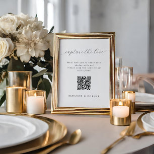 Póster Elegante Boda Capturar el código QR de amor Imprim