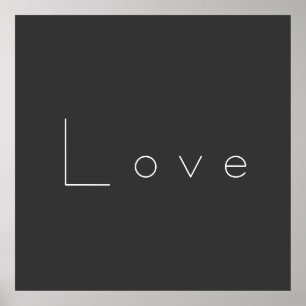 Póster Elegante Boda de amor blanco gris