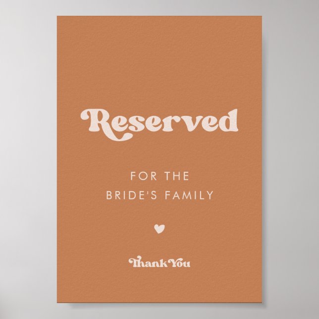 Póster Elegante Boda de azúcar marrón retro (Frente)