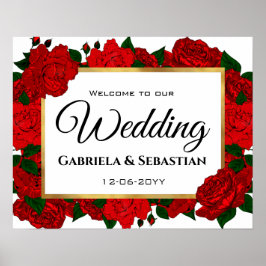 Póster Elegante Boda de bienvenida de la pasión de las ro