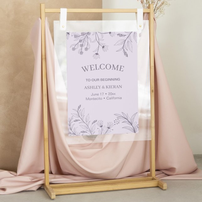 Póster Elegante Boda de bienvenida Floral Lavanda (Subido por el creador)