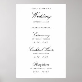 Póster Elegante Boda de bienvenida Orden de eventos Recep