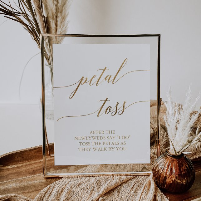 Póster Elegante Boda de caligrafía de oro Rótulo Petal To (Subido por el creador)