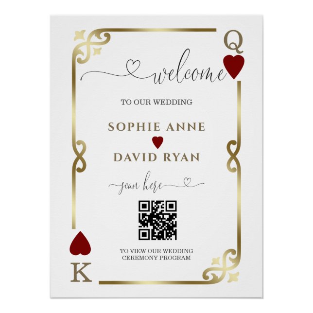 Póster Elegante Boda de Casino Vegas - Signo de bienvenid (Anverso)