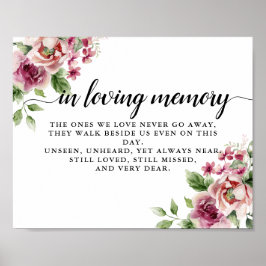 Póster Elegante Boda de color de agua rosa rosa rosa Bouq