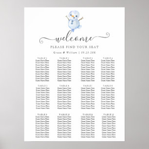Póster Elegante boda de copos de nieve de invierno Wonder