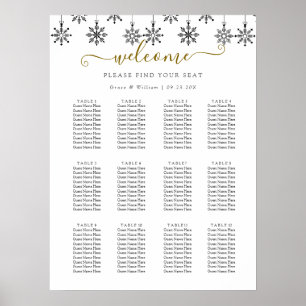 Póster Elegante boda de copos de nieve de invierno Wonder