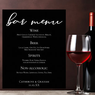 Póster Elegante Boda de estilo formal con escritura blanc