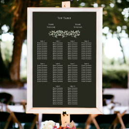 Póster Elegante Boda de follaje verde
