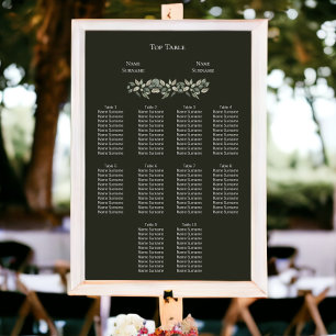 Póster Elegante Boda de follaje verde