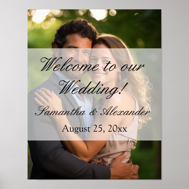 Póster Elegante Boda de fotografía de Sheer Overlay (Frente)
