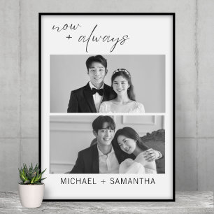 Póster Elegante Boda De Fotografías En Blanco Y Negro
