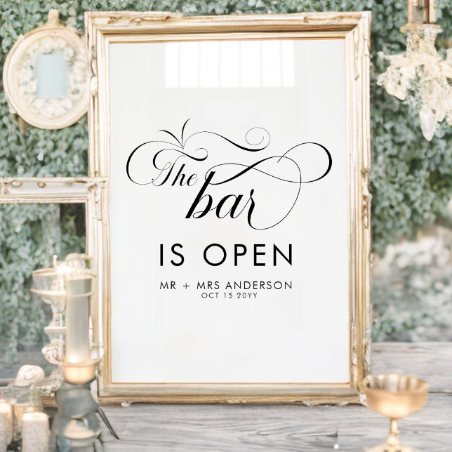 Póster Elegante Boda de guiones El bar está abierto a las (Subido por el creador)