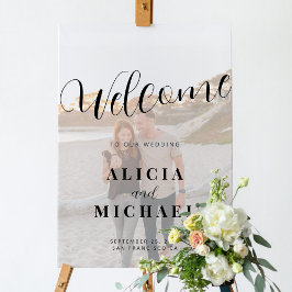 Póster Elegante boda de guiones foto poster de señas de b