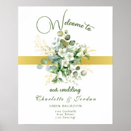Póster Elegante Boda de la vegetación Poster de bienvenid
