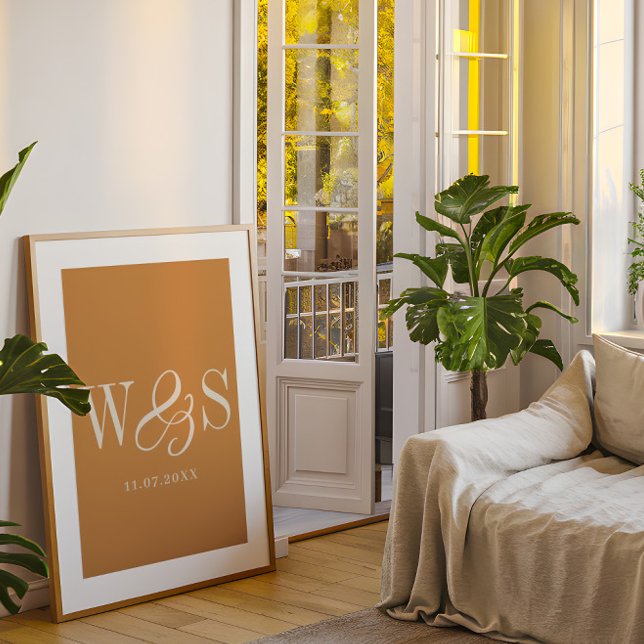 Póster Elegante boda de las iniciales de la pareja de mos (Subido por el creador)