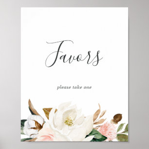 Póster Elegante boda de Magnolia favorece el Rótulo