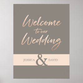 Póster Elegante Boda de Relieve metalizado de imitación d