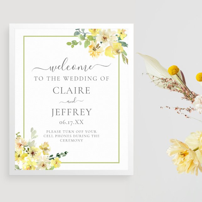 Póster Elegante Boda de verano verde azulado floral amari (Subido por el creador)