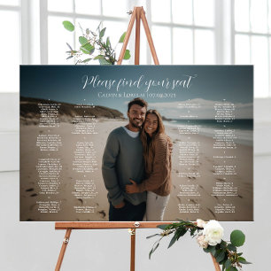 Póster Elegante boda del plan de asientos fotográficos