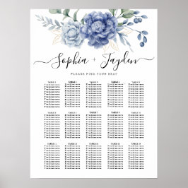 Póster Elegante Boda Dusty Blue Greenerenery Suministros