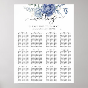 Póster Elegante Boda Dusty Blue Greenerenery Suministros