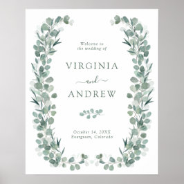 Póster Elegante Boda Eucalyptus