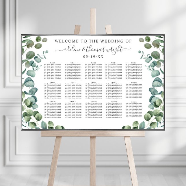 Póster Elegante Boda Eucalyptus Greenery (Subido por el creador)