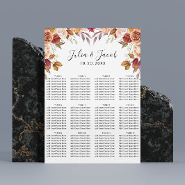 Póster Elegante Boda floral de acuarela de otoño