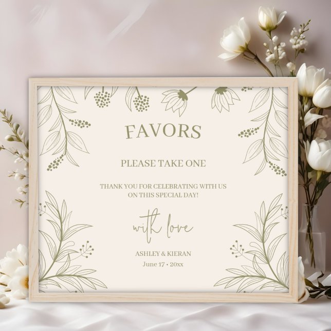 Póster Elegante boda floral favorece el Rótulo (Subido por el creador)