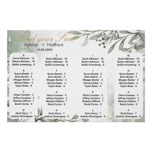 Póster Elegante Boda floral y acuarela de frutas