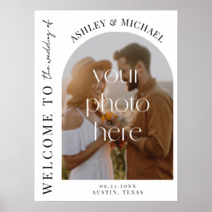 Póster Elegante Boda fotográfico moderno signo de bienven