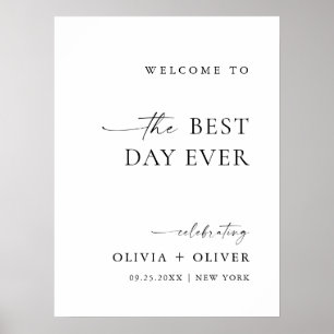 Póster Elegante Boda Minimalista de bienvenida